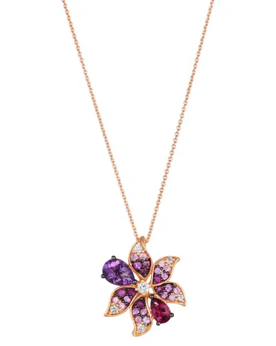 Le Vian ® Carved Leaves 14k Rose Gold 1.69 Ct. Tw. Diamond & Amethyst,  Pink Tourmaline,  Pink Sapphi