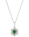 Le Vian Center Stone 14k 0.39 Ct. Tw. Diamond & Emerald Pendant