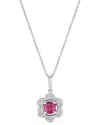 Le Vian Center Stone 14k Diamond & Ruby Pendant