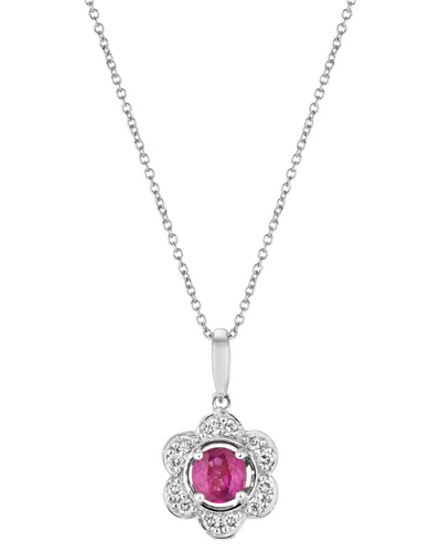 Le Vian ® Center Stone 14k Diamond & Ruby Pendant In Metallic