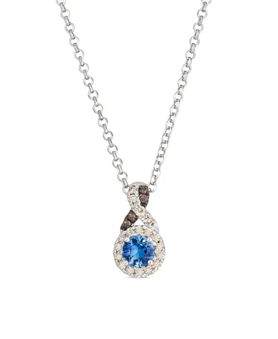 Le Vian Ceylon Sapphire (0.32 Ct. T.w.), Nude Diamond (0.14 Ct. T.w.) & Chocolate Diamond (0.02 Ct. T.w.) Pe In Blue
