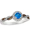 Le Vian Ceylon Sapphire (1/3 Ct. T.w.) & Diamond (1/4 Ct. T.w.) Ring In 14k White Gold In No Color