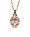 Le Vian ® Checkerboard Semiprecious 14k Rose Gold 1.63 Ct. Tw. Diamond & Morganite Pendant