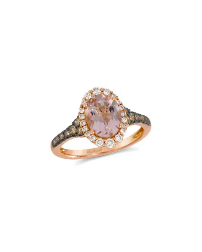 LE VIAN LE VIAN® CHECKERBOARD SEMIPRECIOUS 14K ROSE GOLD 1.75 CT. TW. DIAMOND & MORGANITE RING