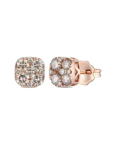 Le Vian Chocolate 14k Rose Gold 0.06 Ct. Tw. Diamond Earrings In Pink