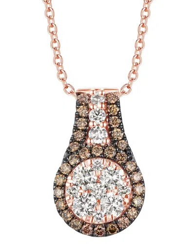Le Vian ® Chocolate 14k Rose Gold 0.60 Ct. Tw. Diamond Pendant Necklace In Multi
