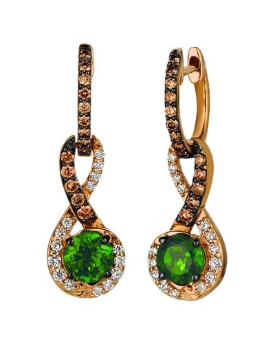 Le Vian ® Chocolate 14k Rose Gold 1.24 Ct. Tw. Diamond & Chrome Diopside Dangle Earrings