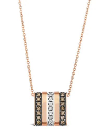 Le Vian Chocolate & Strawberry 14k Rose Gold 0.19 Ct. Tw. Diamond Pendant Necklace