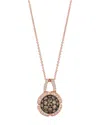 Le Vian Chocolatier Diamond Cluster 18" Pendant Necklace (7/8 Ct. T.w.) In 14k Rose Gold
