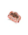 Le Vian ® Chocolate Cluster Gladiator 14k Rose Gold 1.06 Ct. Tw. Diamond Ring In Multi