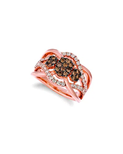 Le Vian ® Chocolate Cluster Gladiator 14k Rose Gold 1.06 Ct. Tw. Diamond Ring In Multi