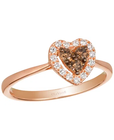 Le Vian Chocolate Diamond (0.16 Ct. T.w.) & Vanilla Diamond (0.11 Ct. T.w.) Ring In 14k Strawberry Gold
