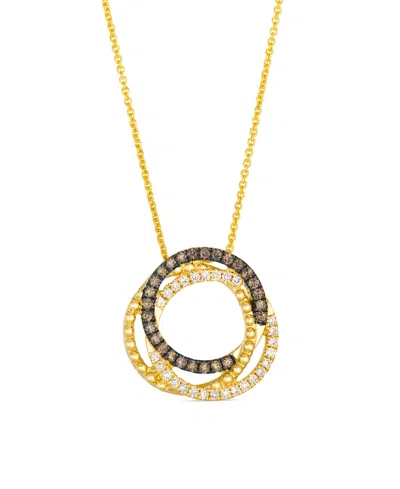 Le Vian Chocolate Diamond (0.17 Ct. T.w.) And Nude Diamond (0.13 Ct. T.w.) Pendant Necklace In 14k Honey Gol In Gold
