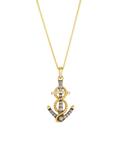 Le Vian Chocolate Diamond (0.22 Ct. T.w.) And Vanilla Diamond (0.03 Ct. T.w.) Chocolatier Pendant Necklace I In Gold