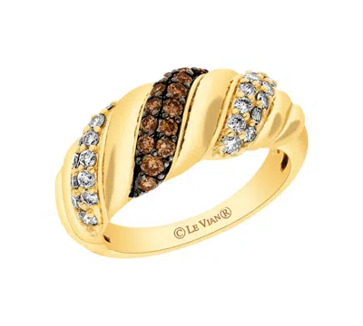 Le Vian Chocolate Diamond (0.32 Ct. T.w.) And Nude Diamond (0.47 Ct. T.w.) Ring In 14k Honey Gold