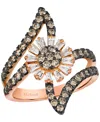 Le Vian Chocolate Diamond (0.37 Ct. T.w.) And Vanilla Diamond (0.89 Ct. T.w.) Ring In 14k Strawberry Gold In Gold