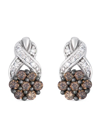 Le Vian Chocolate Diamond (0.43 Ct. T.w.) & Vanilla Diamond (0.08 Ct. T.w.) Earrings In 14k Vanilla Gold In Silver
