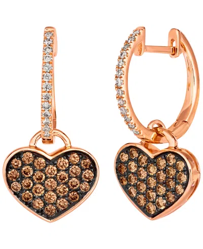 Le Vian Chocolate Diamond (0.52 Ct. T.w.) & Nude Diamond (0.26 Ct. T.w.) Stud Earrings In 14k Strawberry Gol In Gold