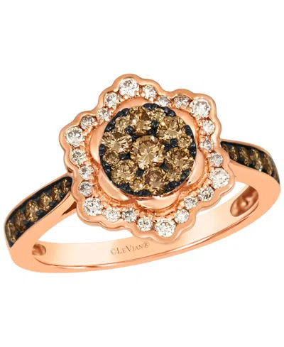 Le Vian Chocolate Diamond (0.58 Ct. T.w.) And Nude Diamond (0.23 Ct. T.w.) Ring In 14k Strawberry Gold