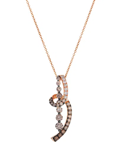 Le Vian Chocolate Diamond (0.63 Ct. T.w.) & Chocolate Ombre Diamond (0.48 Ct. T.w.) Pendant Necklace In 14k  In Gold