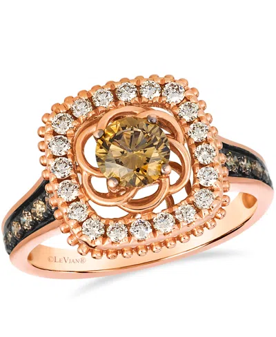 Le Vian Chocolate Diamond (0.69 Ct. T.w.) And Nude Diamond (0.34 Ct. T.w.) Ring In 14k Strawberry Gold