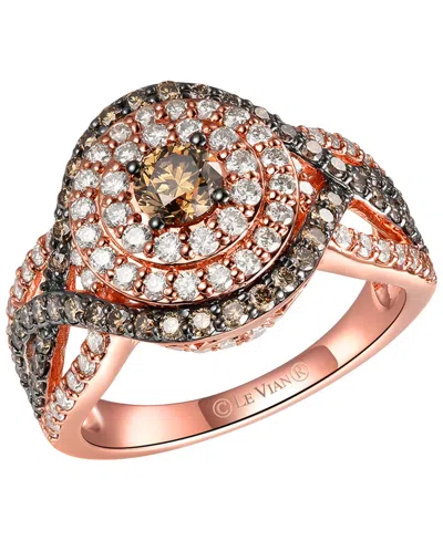 Le Vian Chocolate Diamond (0.81 Ct. T.w.) & Nude Diamond (0.83 Ct. T.w.) Ring In 14k Strawberry Gold
