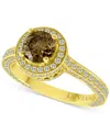 Le Vian Chocolate Diamond (1-1/20 Ct. T.w.) & Vanilla Diamond (7/8 Ct. T.w.) Halo Ring In 18k Gold In Gold