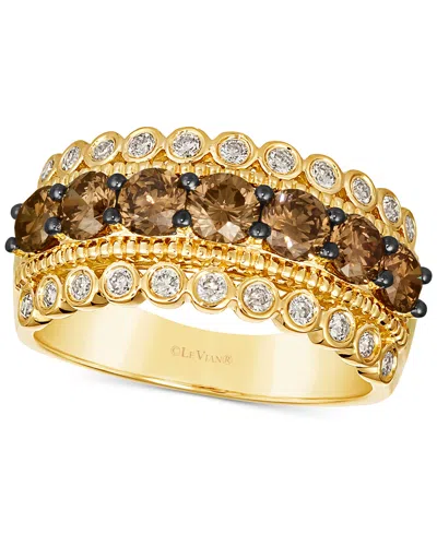 Le Vian Chocolate Diamond (1-1/4 Ct. T.w.) & Nude Diamond (1/3 Ct. T.w.) Multirow Ring In 14k Gold (also Ava