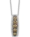 Le Vian Chocolate Diamond (1/2 Ct. T.w.) & Nude Diamond (1/4 Ct. T.w.) Vertical Halo 18" Pendant Necklace In