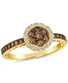 Le Vian Chocolate Diamond (1/2 Ct. T.w.) & Nude Diamond (5/8 Ct. T.w.) Ring In 14k Honey Gold In Yellow Gold
