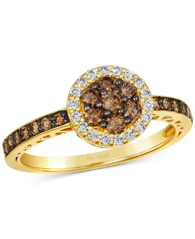 Le Vian Chocolate Diamond (1/2 Ct. T.w.) & Nude Diamond (5/8 Ct. T.w.) Ring In 14k Honey Gold In Yellow Gold
