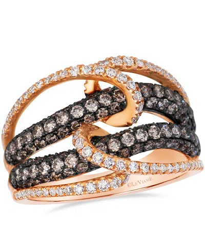 Le Vian Chocolate Diamond (1.28 Ct. T.w.) & Vanilla Diamond (0.41 Ct. T.w.) Ring In 14k Strawberry Gold