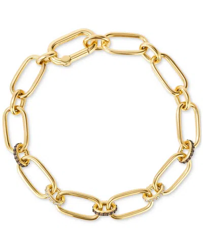 Le Vian Chocolate Diamond (1/3 Ct. T.w.) & Nude Diamond (1/4 Ct. T.w.) Link Bracelet In 14k Yellow Gold