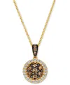 Le Vian Chocolate Diamond (1/3 Ct. T.w.) & Nude Diamond (1/6 Ct. T.w.) Pendant 20" Necklace In 14k Honey Gol In Yellow Gold
