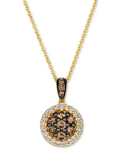 Le Vian Chocolate Diamond (1/3 Ct. T.w.) & Nude Diamond (1/6 Ct. T.w.) Pendant 20" Necklace In 14k Honey Gol In Yellow Gold