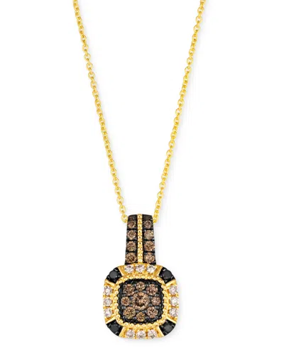 Le Vian Chocolate Diamond (1/4 Ct. T.w.), Nude Diamond (1/10 Ct. T.w.) & Blackberry Diamond (1/20 Ct. T.w.) In Yellow Gold