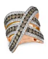 Le Vian Chocolate Diamond (1.53 Ct. T.w.) And Vanilla Diamond (.75 Ct. T.w.) Ring In 14k Strawberry Gold In Gold