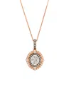 Le Vian Chocolate Diamond (.18 Ct. T.w.) & Nude Diamond (.56 Ct. T.w.) Oval Pendant Necklace In 14k Two-tone In Gold
