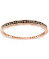 Le Vian Chocolate Diamond (3 Ct. T.w.) & Vanilla Diamond (5/8 Ct. T.w.) Wavy Bangle Bracelet In 14k Rose Gol
