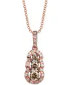 Le Vian Chocolate Diamond (3/8 Ct. T.w.) & Nude Diamond (1/5 Ct. T.w.) Graduated 18" Pendant Necklace In 14k In Gold