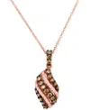 Le Vian Chocolate Diamond (3/8 Ct. T.w.) & Vanilla Diamond (1/10 Ct. T.w.) Swirl 18" Pendant Necklace In 14k