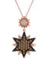 Le Vian Chocolate Diamond (5/8 Ct. T.w.) & Vanilla Diamond (1/6 Ct. T.w.) Double Star 18" Pendant Necklace I