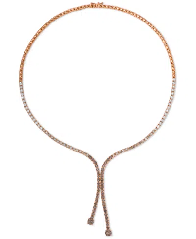 Le Vian Chocolate Diamond (6.20 Ct. T.w.) And Nude Diamond (2.10 Ct. T.w.) Tennis Necklace In 14k Strawberry In Gold