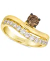 Le Vian Chocolate Diamond & Nude Diamond (1-1/2 Ct. T.w.) Double-row Ring In 14k Yellow Gold In Gold