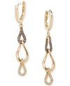 Le Vian Chocolate Diamond & Nude Diamond (1/3 Ct. T.w.) Triple Link Charm Hoop Earrings In 14k Yellow Gold In 14k Honey Gold Earrings