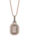 Le Vian Chocolate Diamond & Nude Diamond (5/8 Ct. T.w.) Halo Cluster Adjustable 20" Pendant Necklace In 14k  In Gold