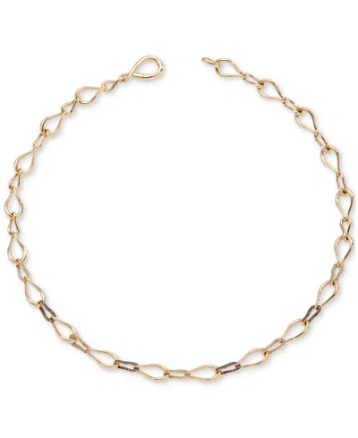 Le Vian Chocolate Diamond & Nude Diamond (5/8 Ct. T.w.) Link 18-1/3" Collar Necklace In 14k Yellow Gold In 14k Honey Gold Necklace