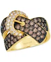 Le Vian Chocolate Diamond & Nude Diamond Belt Buckle Ring (2-1/2 Ct. T.w.) In 14k Gold In Gold