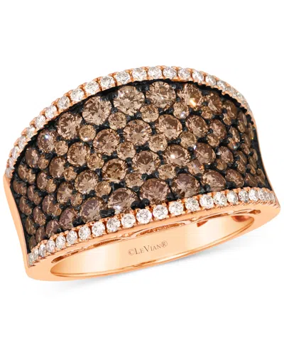 Le Vian Chocolate Diamond & Nude Diamond Concave Ring (3 Ct. T.w.) In 14k Rose Gold In Multi