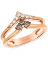 Le Vian Chocolate Diamond & Nude Diamond Double Chevron Ring (1/3 Ct. T.w.) In 14k Rose Gold